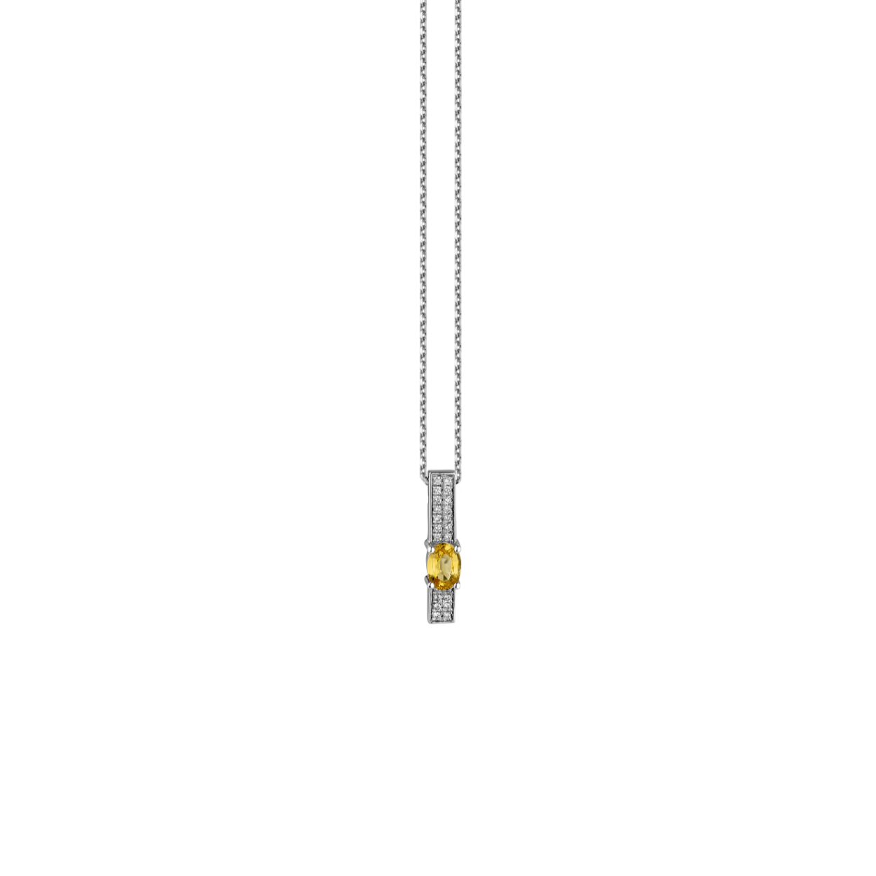 COLLIER OR SAPHIR JAUNE DIAMANTS - MIMOSA