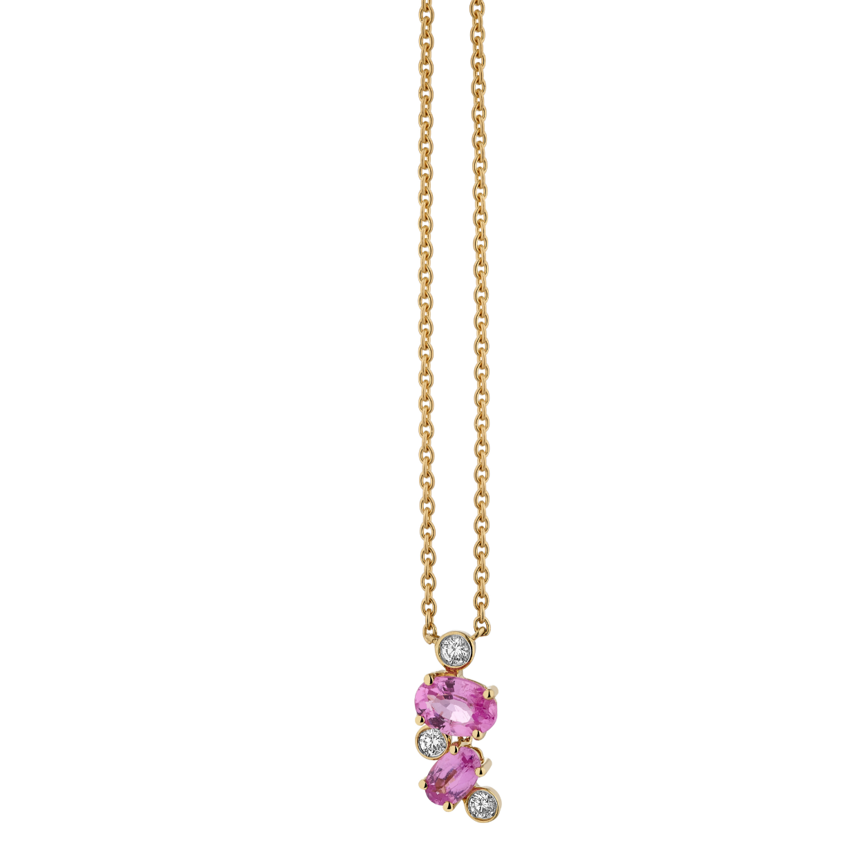 COLLIER OR SAPHIR ROSE DIAMANTS - CHERRY