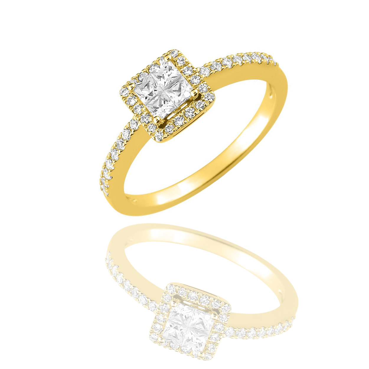 BAGUE OR ET DIAMANTS - AMANA