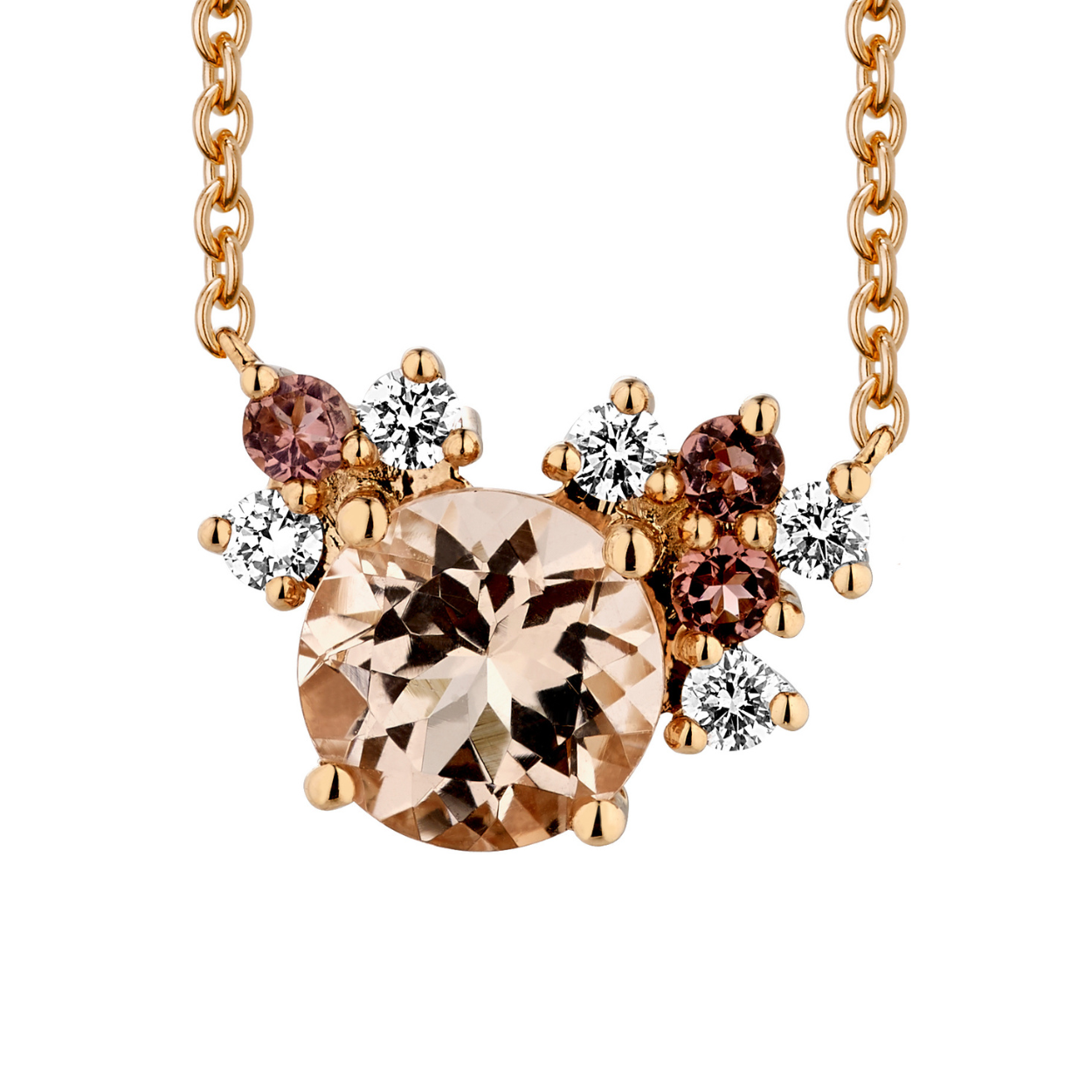 COLLIER OR TOURMALINES MORGANITE DIAMANTS - AMARANTE