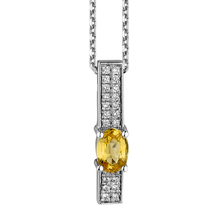 COLLIER OR SAPHIR JAUNE DIAMANTS - MIMOSA