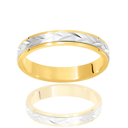 Bague or jaune et blanc