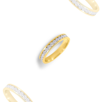 BAGUE OR JAUNE ET BLANC 