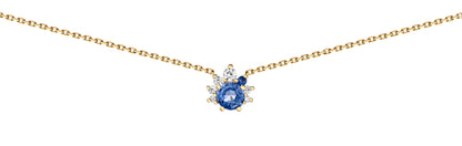 collier or rose saphir et diamants