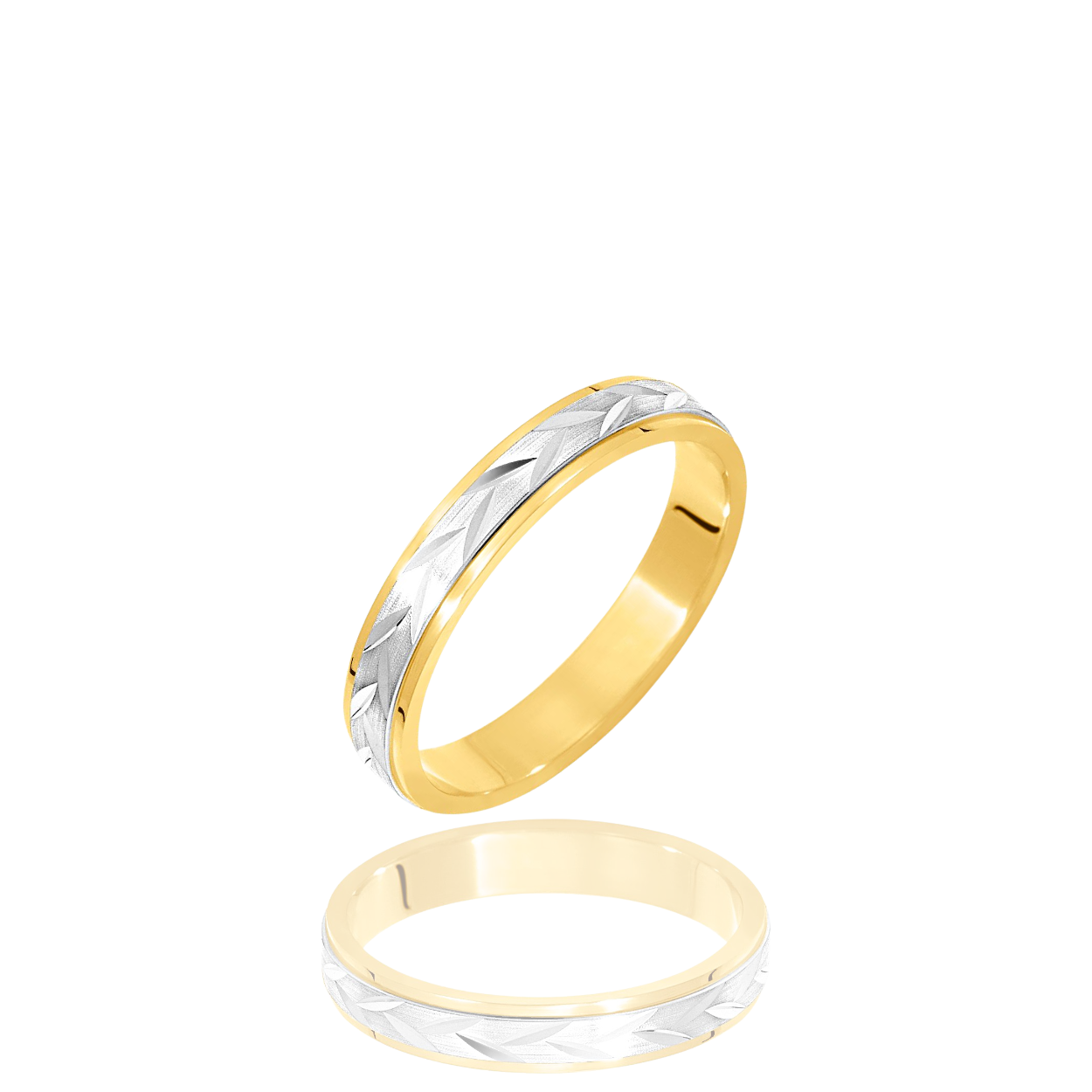 bague or jaune et blanc