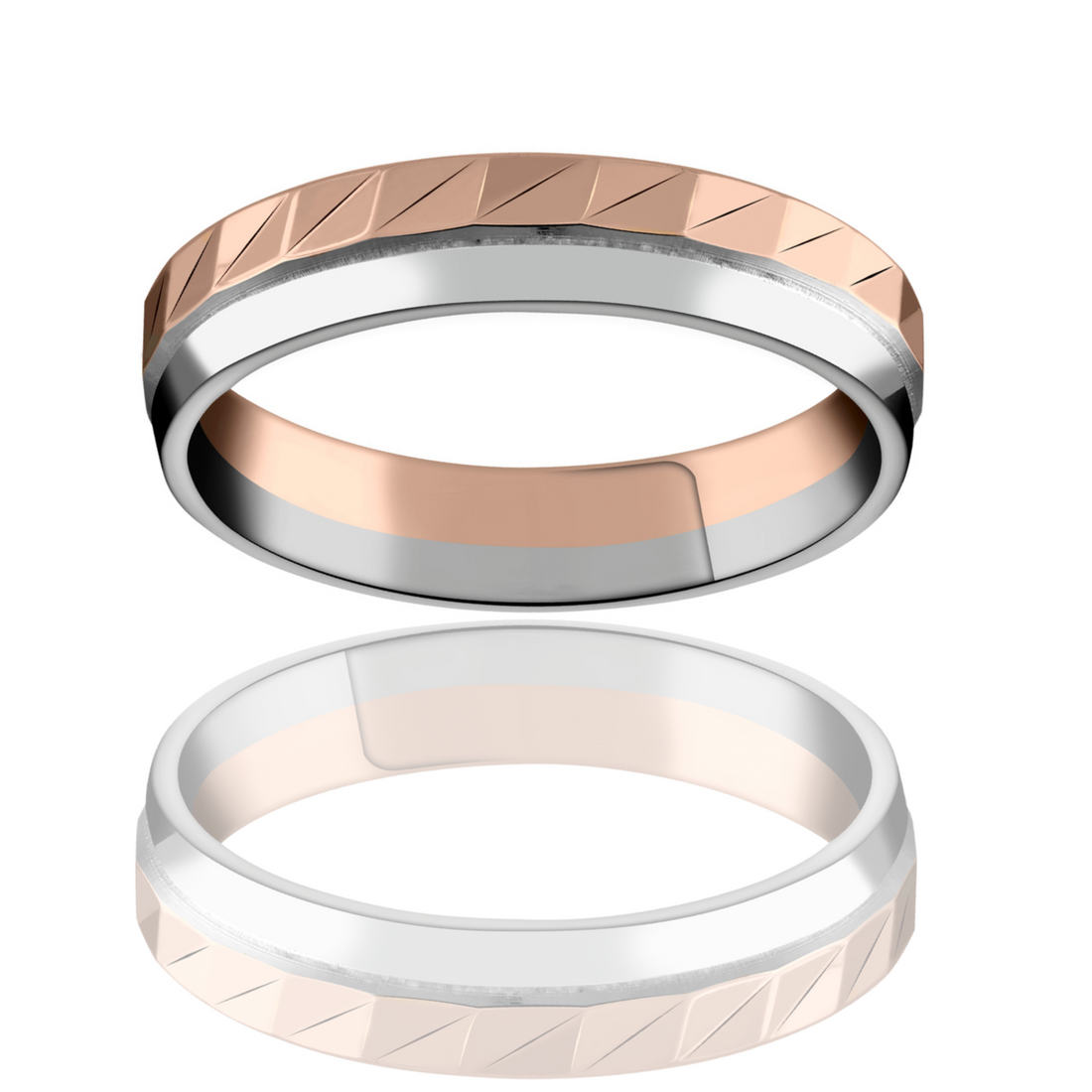 Bague or rose et or blanc