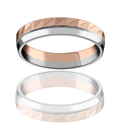 Bague or rose et or blanc