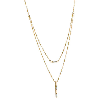 COLLIER DIAMANTS MULTI RANGS - ECLAT