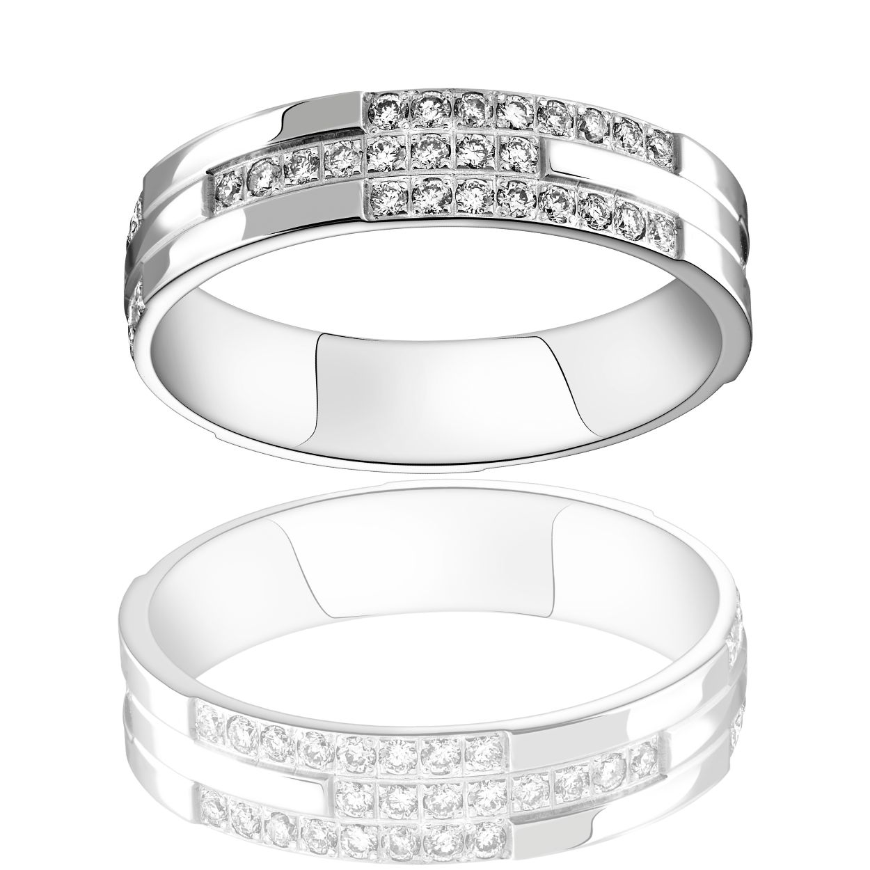 BAGUE OR BLANC ET DIAMANTS 