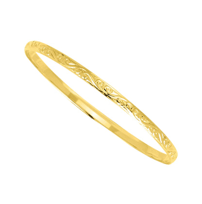 Gold-engraved closed bangle750j