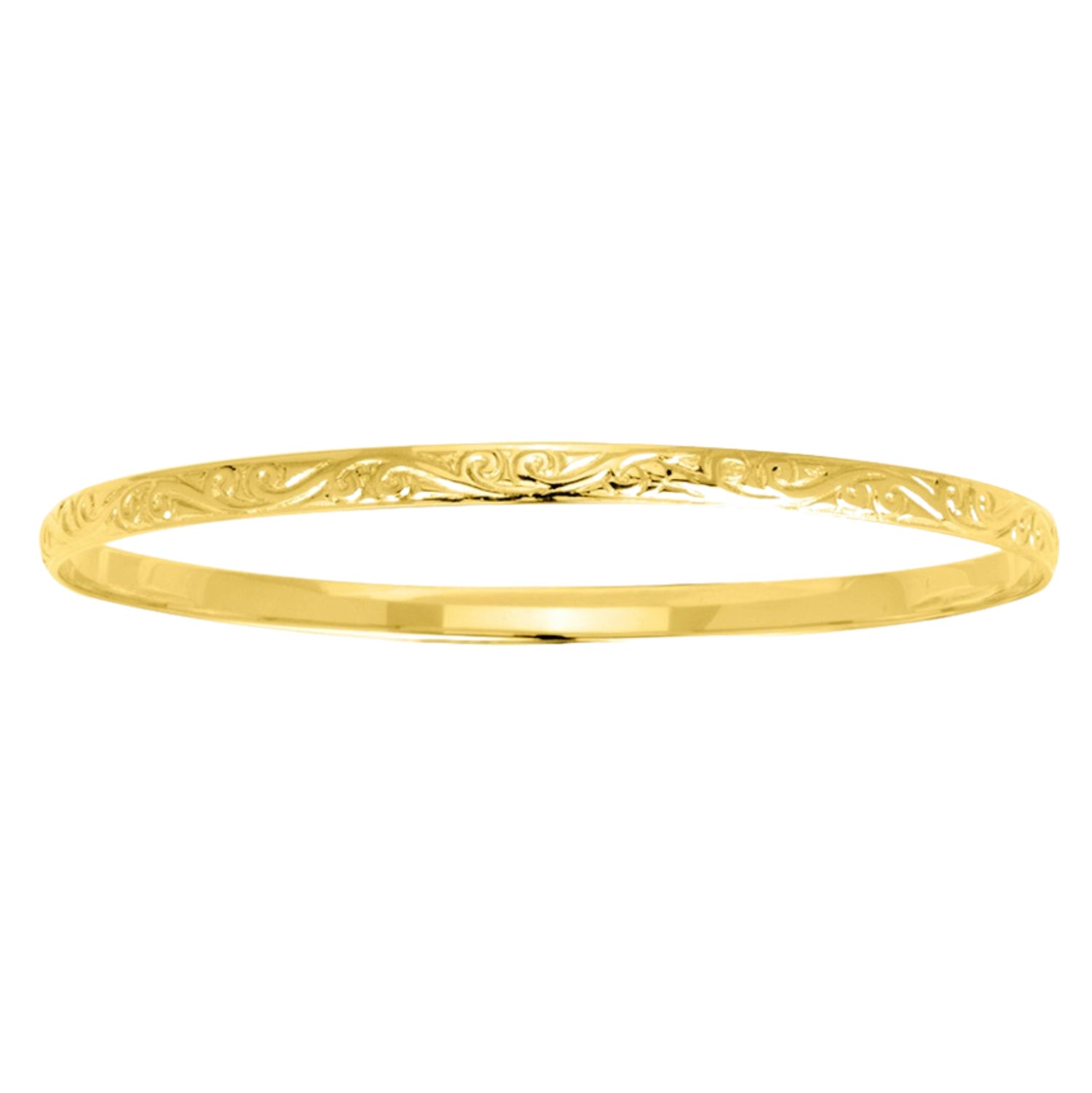 Gold-engraved closed bangle750j