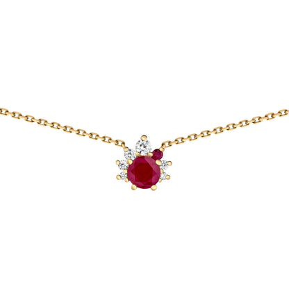 collier or rose rubis et diamants