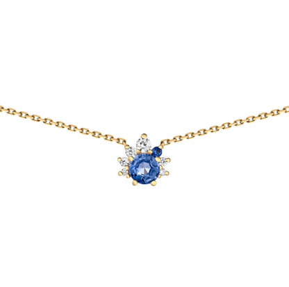 Collier or rose saphir et diamants