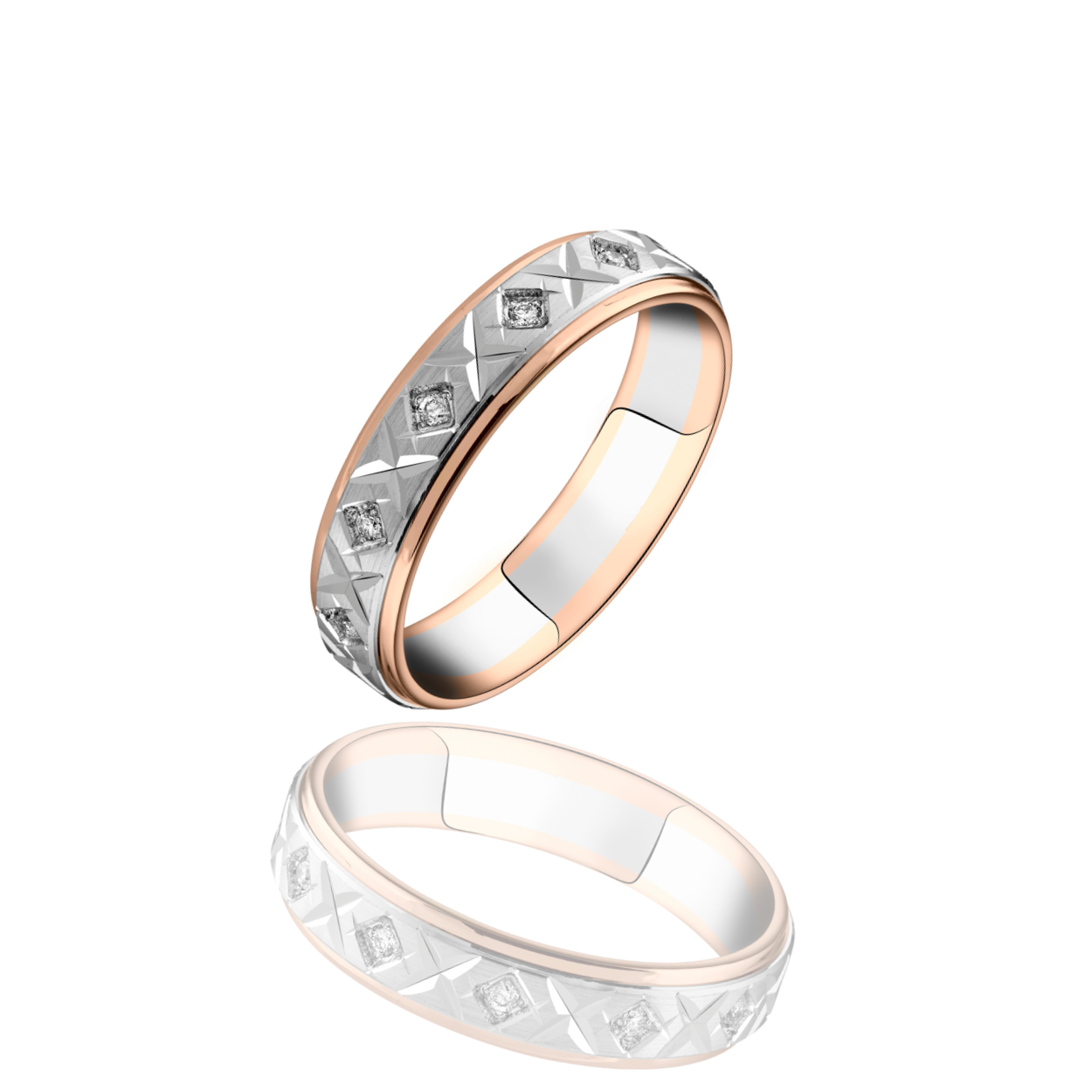 BAGUE 2 ORS &amp; DIAMANTS - CANDIDE