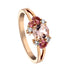 bague or rose tourmalines et morganite