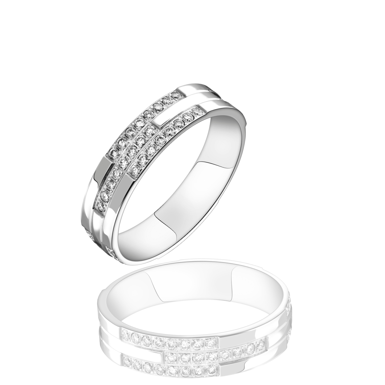 BAGUE OR BLANC ET DIAMANTS 