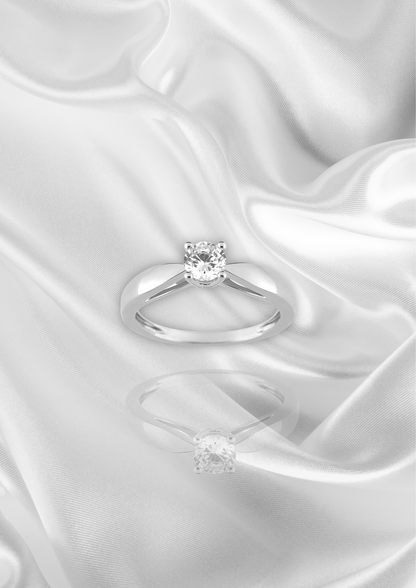 Solitaire or blanc diamant