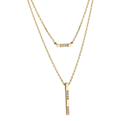 COLLIER DIAMANTS MULTI RANGS - ECLAT